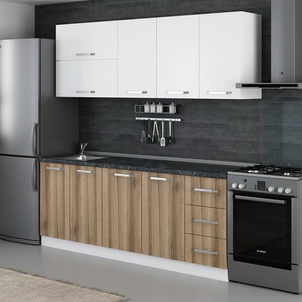 Minar 210 Cm Mutfak Dolabı Beyaz Dore 210-D2 - Resim 3