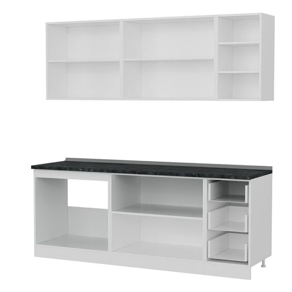 Minar 210 Cm Mutfak Dolabı Beyaz Dore 210-D2 - Resim 4