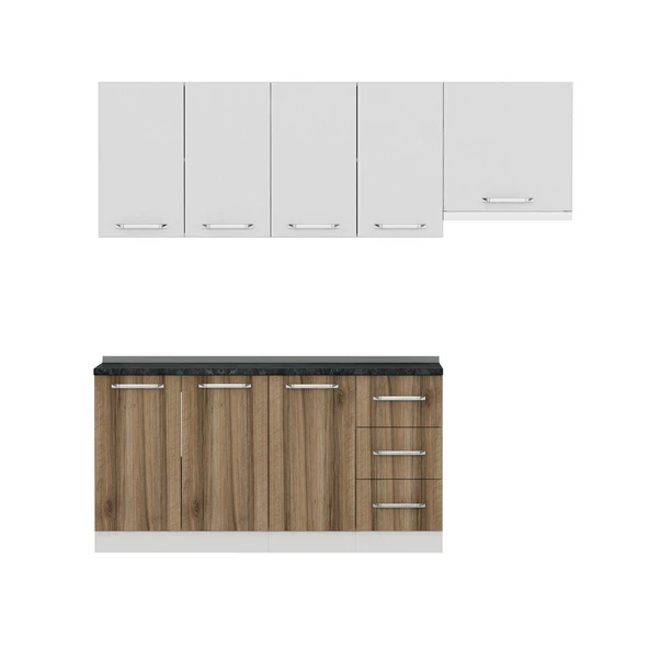 Minar 220 Cm Mutfak Dolabı Beyaz Dore 220-D5 - Resim 5