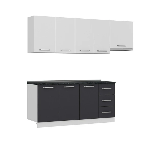 Minar 235 Cm Mutfak Dolabı Beyaz Antrasit 235-A4 - Resim 6