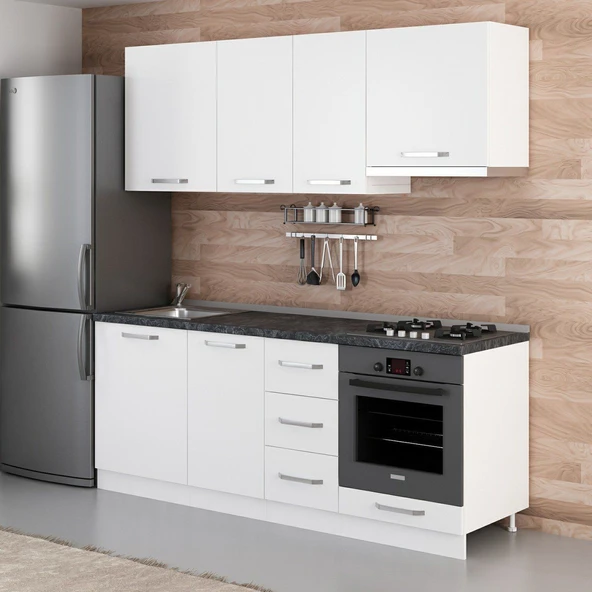 Minar 205 Cm Mutfak Dolabı Beyaz 205-B5 - Resim 3