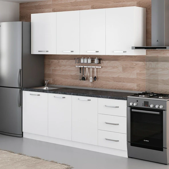 Minar 210 Cm Mutfak Dolabı Beyaz 210-B1 - Resim 3