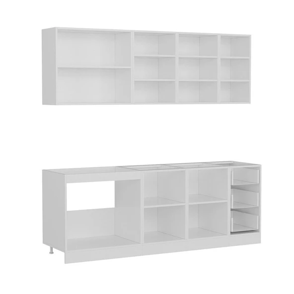 Minar 220 Cm Mutfak Dolabı Beyaz Dore 220-D2 - Resim 7