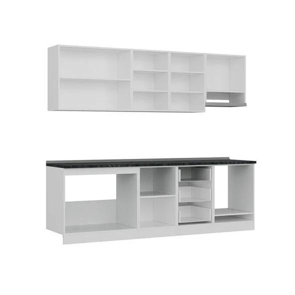 Minar 250 Cm Mutfak Dolabı Beyaz Dore 250-D8 - Resim 7