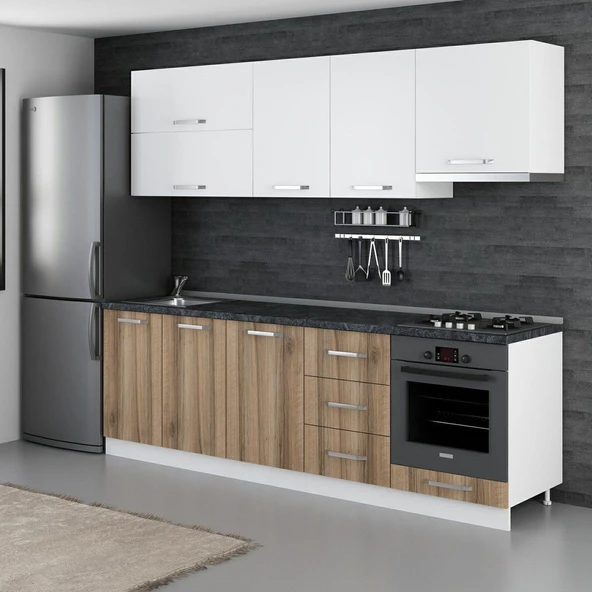 Minar 250 Cm Mutfak Dolabı Beyaz Dore 250-D8 - Resim 3