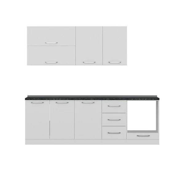 Minar 245 Cm Mutfak Dolabı Beyaz 245-B4 - Resim 5