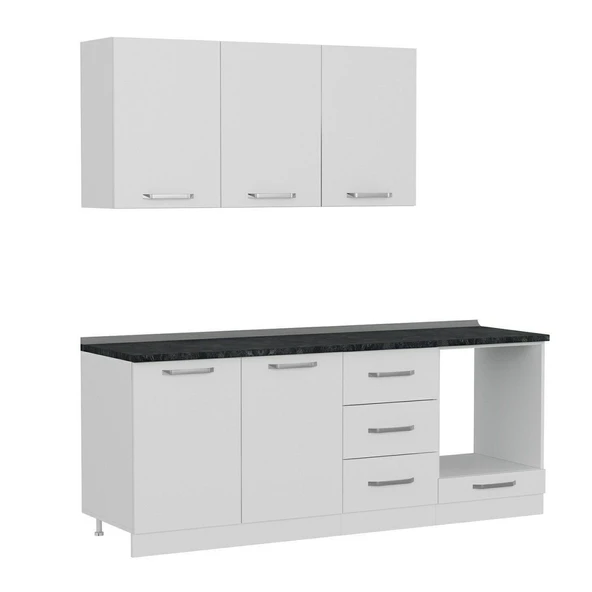 Minar 210 Cm Mutfak Dolabı Beyaz 210-B6 - Resim 6