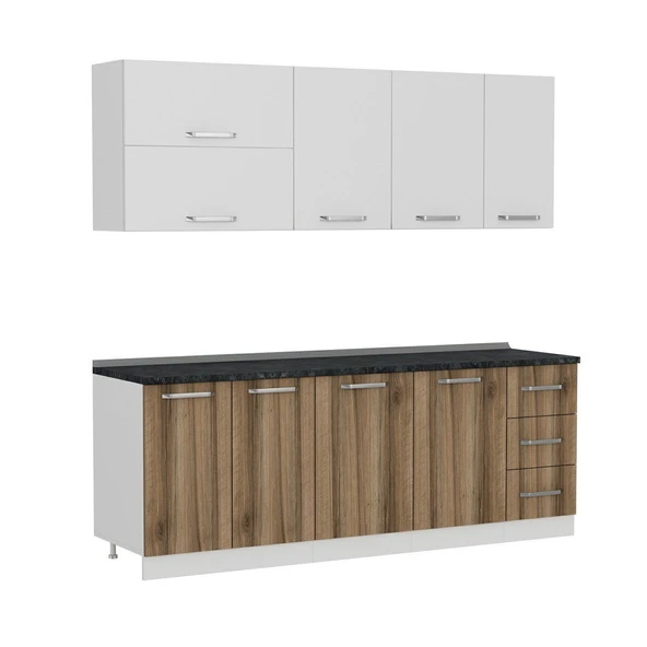 Minar 220 Cm Mutfak Dolabı Beyaz Dore 220-D2 - Resim 6