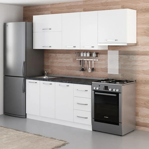 Minar 225 Cm Mutfak Dolabı Beyaz 225-B4 - Resim 3