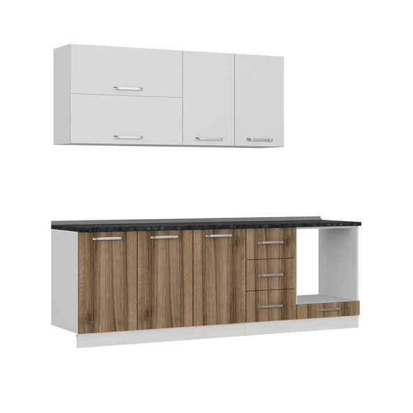 Minar 240 Cm Mutfak Dolabı Beyaz Dore 240-D4 - Resim 6