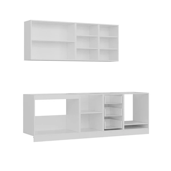 Minar 245 Cm Mutfak Dolabı Beyaz 245-B4 - Resim 7