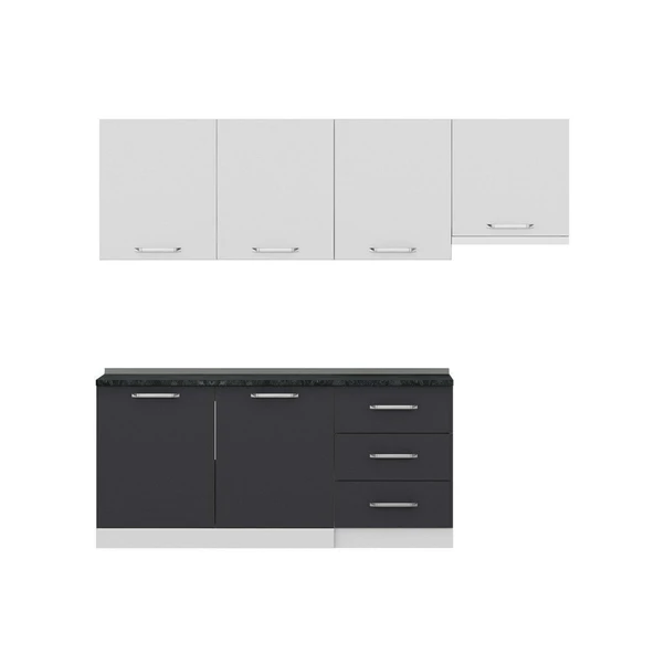 Minar 240 Cm Mutfak Dolabı Beyaz Antrasit 240-A8 - Resim 5