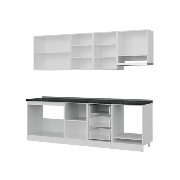 Minar 250 Cm Mutfak Dolabı Beyaz Dore 250-D8 - Resim 4