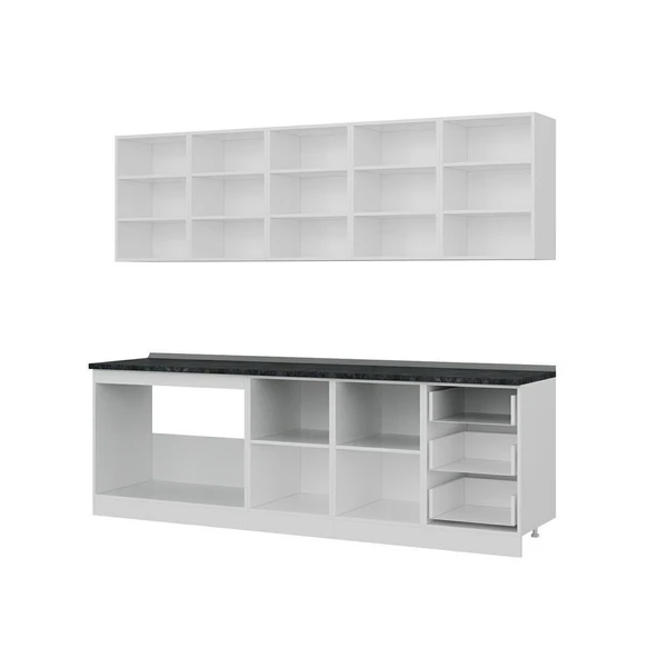 Minar 250 Cm Mutfak Dolabı Beyaz Dore 250-D2 - Resim 4