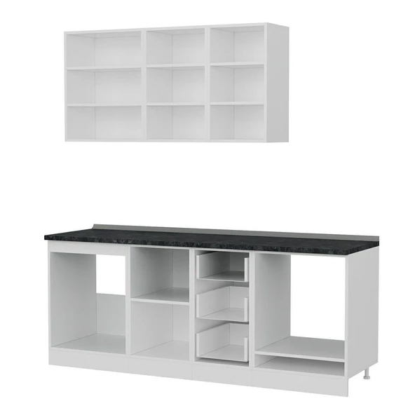 Minar 205 Cm Mutfak Dolabı Beyaz 205-B3 - Resim 4