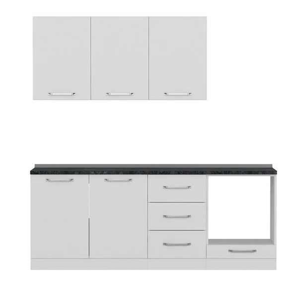 Minar 210 Cm Mutfak Dolabı Beyaz 210-B6 - Resim 5