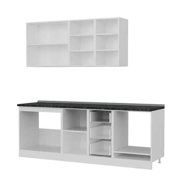 Minar 225 Cm Mutfak Dolabı Beyaz 225-B3 - Resim 4