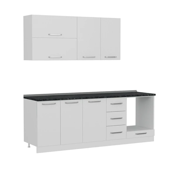 Minar 225 Cm Mutfak Dolabı Beyaz 225-B3 - Resim 6