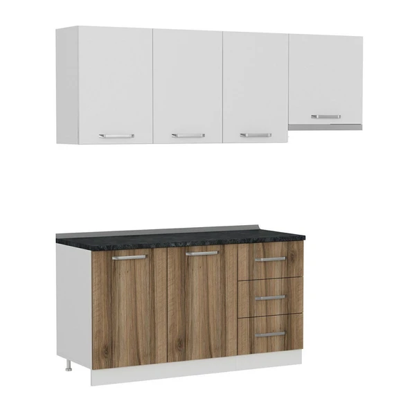 Minar 210 Cm Mutfak Dolabı Beyaz Dore 210-D7 - Resim 6