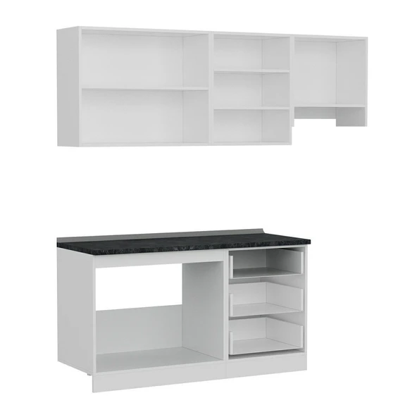 Minar 210 Cm Mutfak Dolabı Beyaz Dore 210-D4 - Resim 7