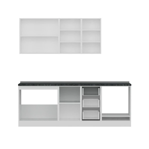 Minar 225 Cm Mutfak Dolabı Beyaz Dore 225-D3 - Resim 2