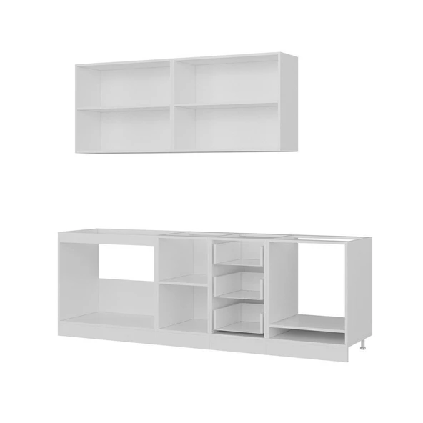 Minar 240 Cm Mutfak Dolabı Beyaz Dore 240-D4 - Resim 4