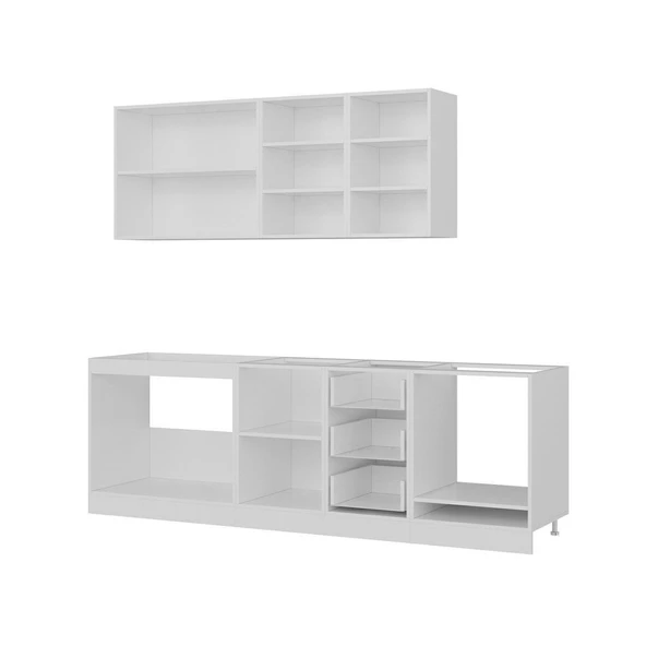 Minar 245 Cm Mutfak Dolabı Beyaz 245-B4 - Resim 4