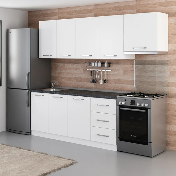 Minar 250 Cm Mutfak Dolabı Beyaz 250-B4 - Resim 3