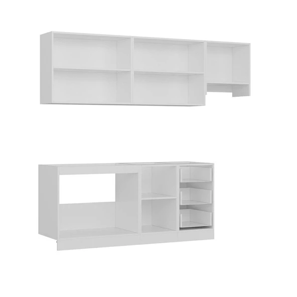 Minar 240 Cm Mutfak Dolabı Beyaz Antrasit 240-A5 - Resim 7