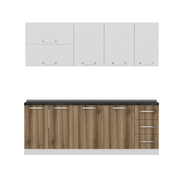 Minar 220 Cm Mutfak Dolabı Beyaz Dore 220-D2 - Resim 5