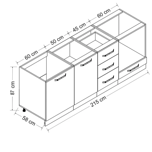Minar 215 Cm Mutfak Dolabı Beyaz 215-B3 - Resim 8