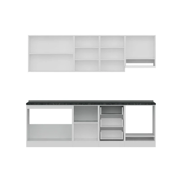 Minar 250 Cm Mutfak Dolabı Beyaz Dore 250-D8 - Resim 2