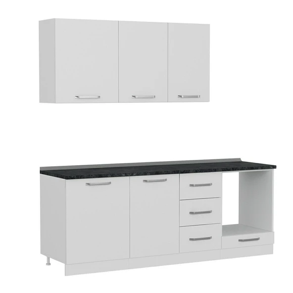 Minar 215 Cm Mutfak Dolabı Beyaz 215-B3 - Resim 6