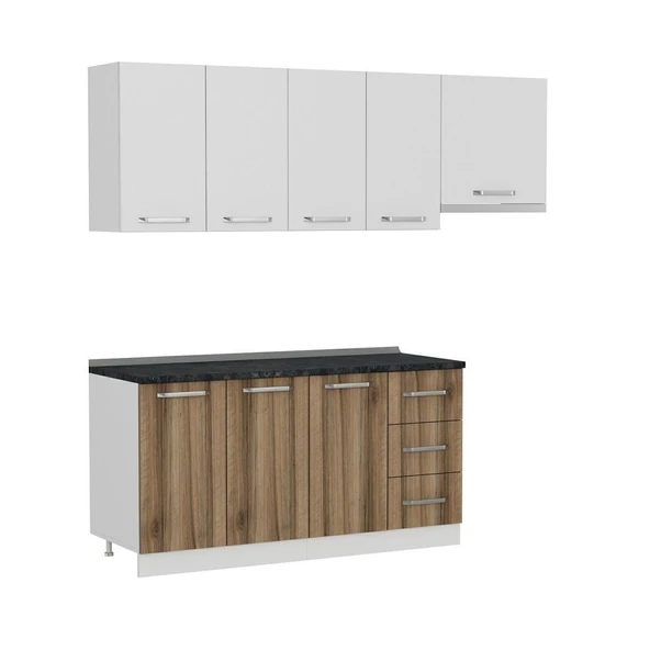 Minar 220 Cm Mutfak Dolabı Beyaz Dore 220-D5 - Resim 6