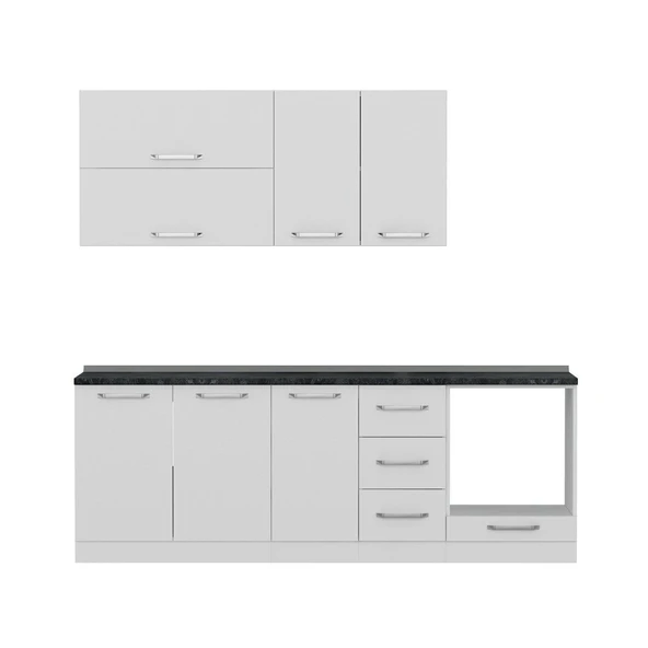 Minar 230 Cm Mutfak Dolabı Beyaz 230-B3 - Resim 5