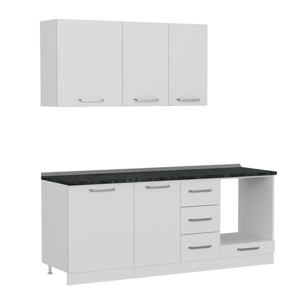 Minar 205 Cm Mutfak Dolabı Beyaz 205-B3 - Resim 6