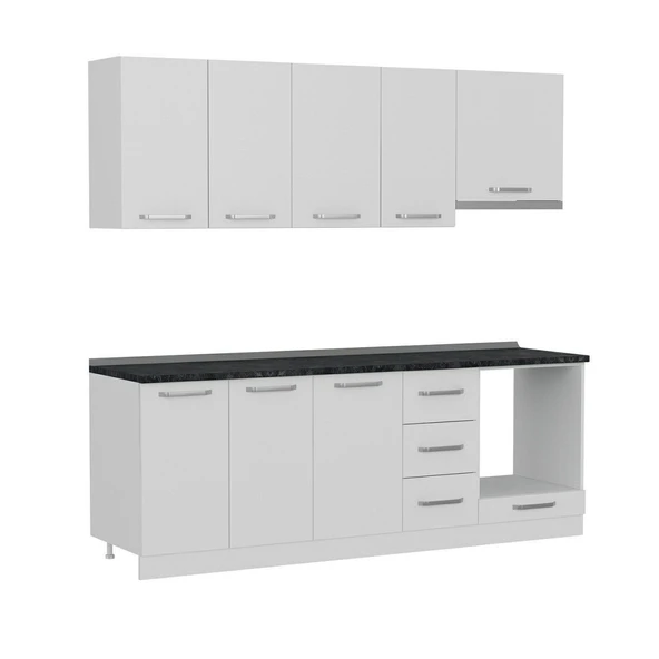 Minar 225 Cm Mutfak Dolabı Beyaz 225-B8 - Resim 6