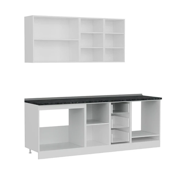 Minar 225 Cm Mutfak Dolabı Beyaz Dore 225-D3 - Resim 7