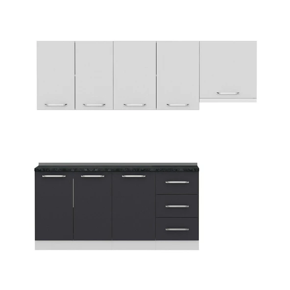 Minar 230 Cm Mutfak Dolabı Beyaz Antrasit 230-A7 - Resim 5