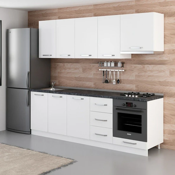 Minar 245 Cm Mutfak Dolabı Beyaz 245-B9 - Resim 3