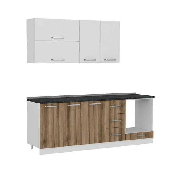 Minar 220 Cm Mutfak Dolabı Beyaz Dore 220-D7 - Resim 6