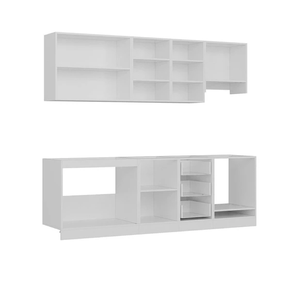 Minar 245 Cm Mutfak Dolabı Beyaz Dore 245-D9 - Resim 7