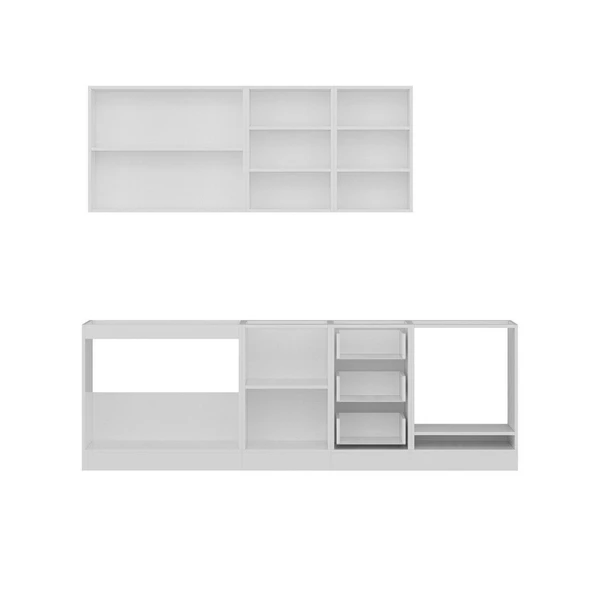 Minar 245 Cm Mutfak Dolabı Beyaz Antrasit 245-A4 - Resim 2