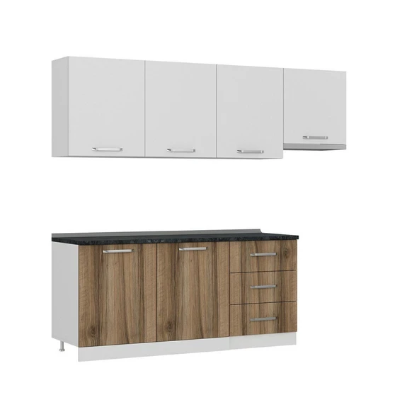 Minar 240 Cm Mutfak Dolabı Beyaz Dore 240-D8 - Resim 6