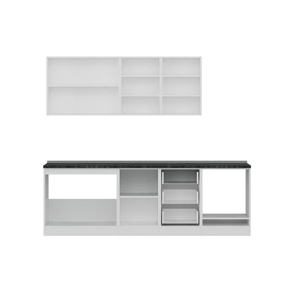 Minar 250 Cm Mutfak Dolabı Beyaz Dore 250-D6 - Resim 2