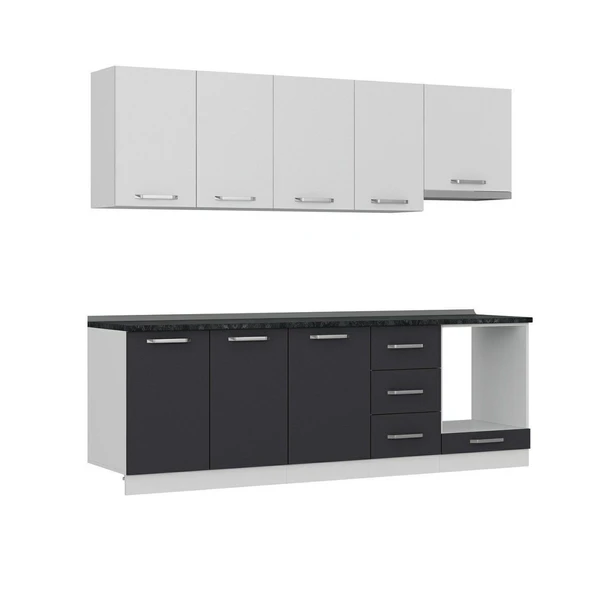 Minar 245 Cm Mutfak Dolabı Beyaz Antrasit 245-A9 - 6