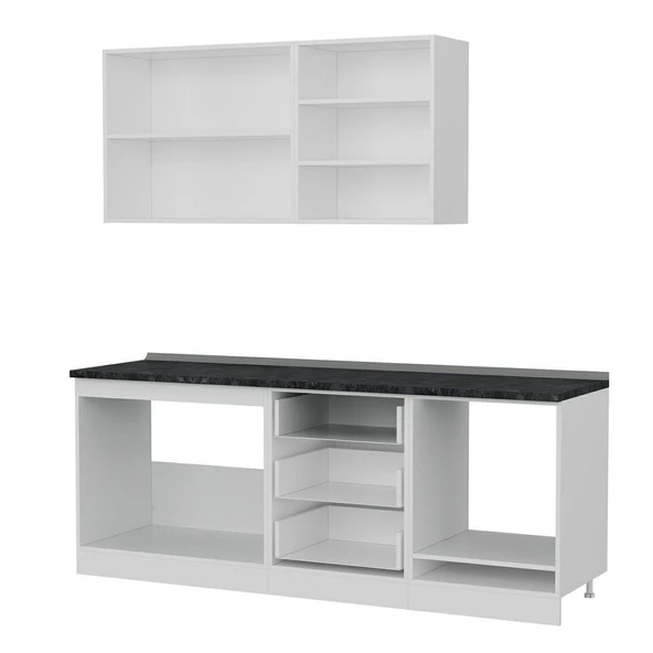 Minar 210 Cm Mutfak Dolabı Beyaz Dore 210-D3 - Resim 4