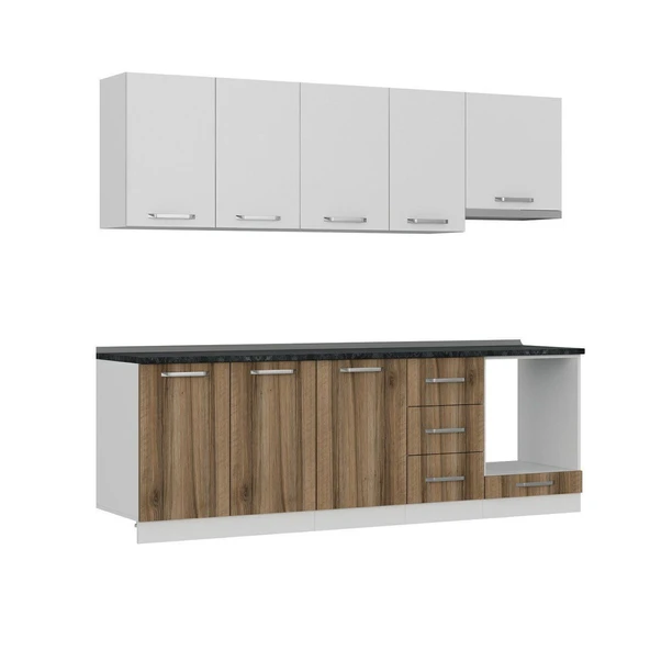 Minar 245 Cm Mutfak Dolabı Beyaz Dore 245-D9 - Resim 6