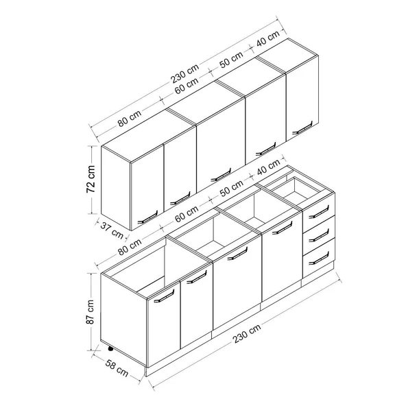 Minar 230 Cm Mutfak Dolabı Beyaz Dore 230-D1 - 8