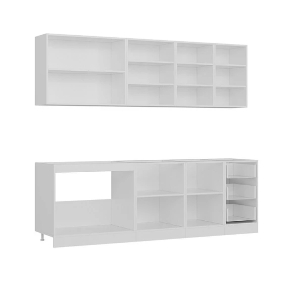 Minar 245 Cm Mutfak Dolabı Beyaz Dore 245-D2 - Resim 7